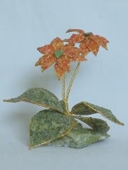 Zwei Blumen (± 14 cm) mit Karneol